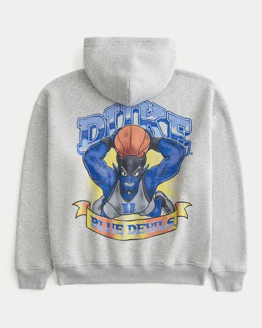 Boxy Duke University Blue Devils Graphic Hoodie