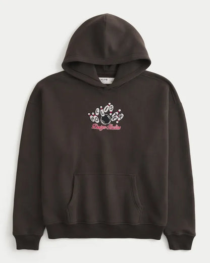 Boxy Bowling Logo Graphic Hoodie