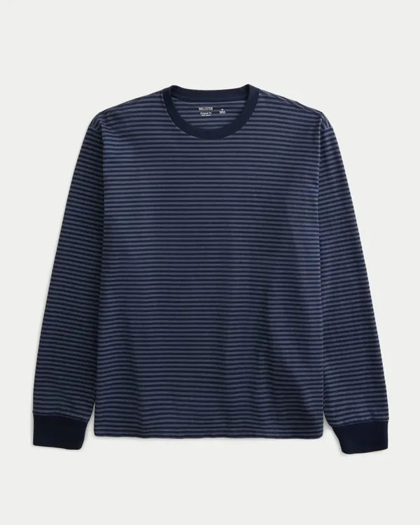 Relaxed Cotton Long-Sleeve Striped Tee