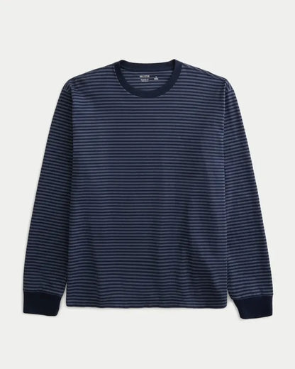 Relaxed Cotton Long-Sleeve Striped Tee