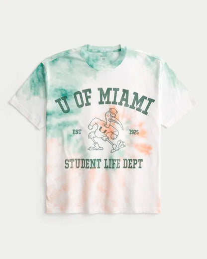 Boxy University of Miami Hurricanes Graphic Tee
