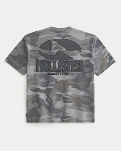 Boxy Heavyweight Camo Logo Graphic Tee