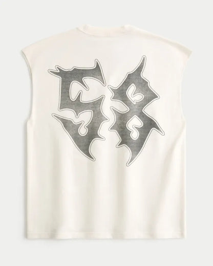 Boxy Heavyweight Graphic Cutoff Tank