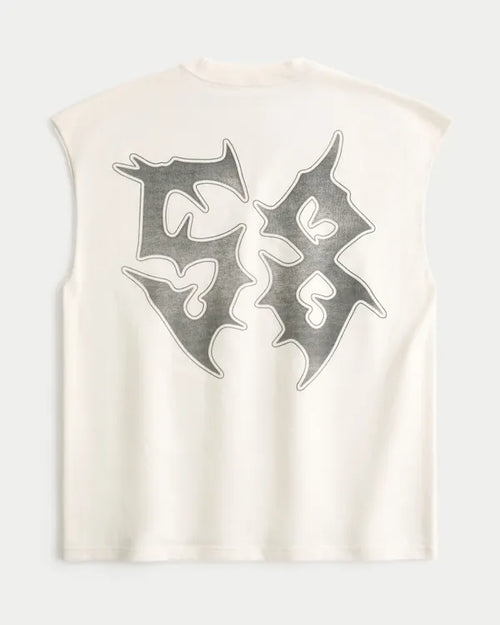 Boxy Heavyweight Graphic Cutoff Tank