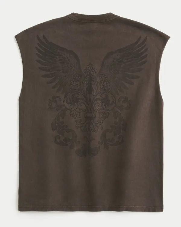 Boxy Heavyweight Graphic Cutoff Tank
