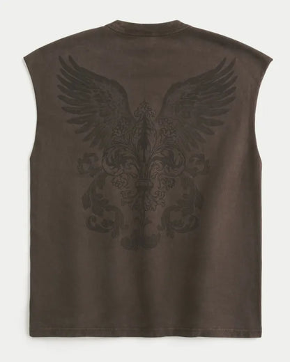 Boxy Heavyweight Graphic Cutoff Tank