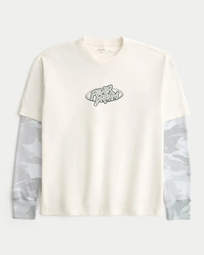 Boxy Fever Dream Graphic Layered 2-in-1 T-Shirt