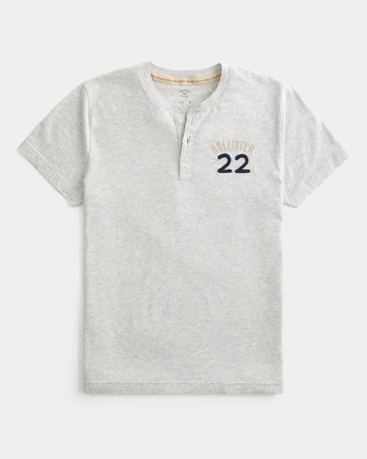 Short-Sleeve Logo Graphic Henley