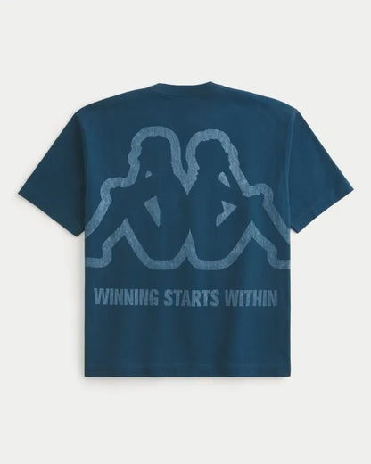 Hollister + Kappa Boxy Logo Graphic Tee