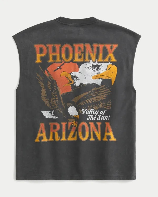 Boxy Heavyweight Phoenix Arizona Graphic Cutoff Tank