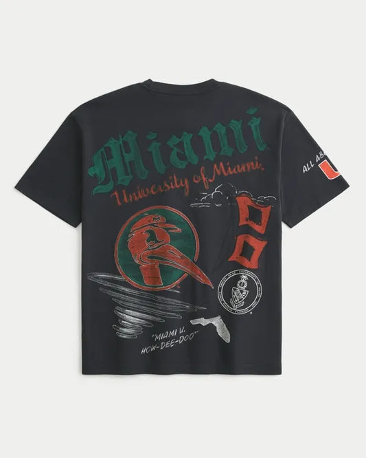 Boxy University of Miami Hurricanes Graphic Tee