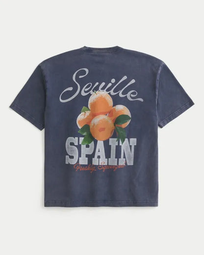 Boxy Heavyweight Seville Spain Graphic Tee