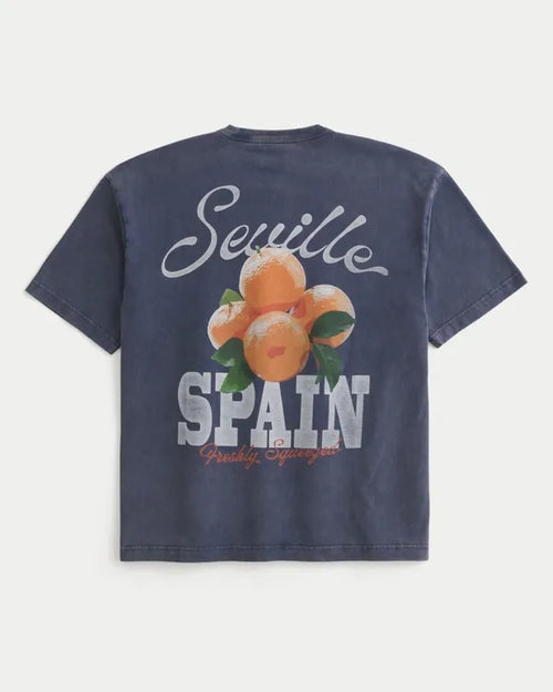 Boxy Heavyweight Seville Spain Graphic Tee