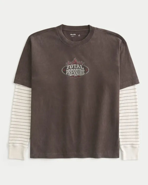 Boxy Layered 2-in-1 Total Pressure Graphic Tee
