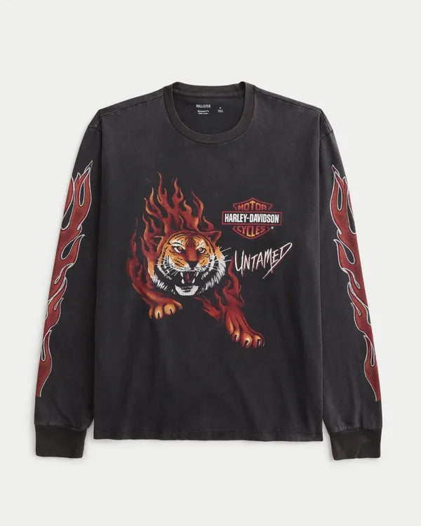 Relaxed Long-Sleeve Harley-Davidson Graphic Tee