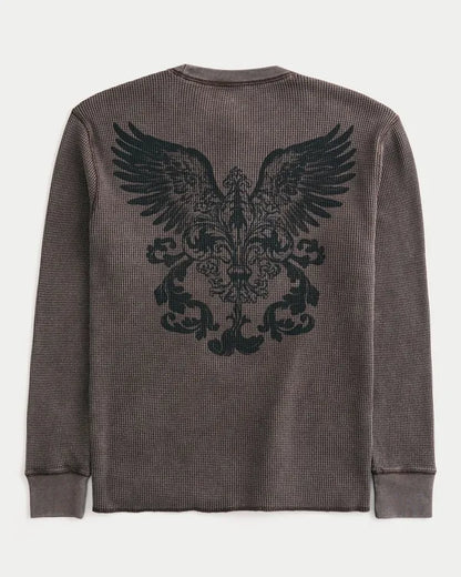 Long-Sleeve Thermal Angel Wings Graphic Tee