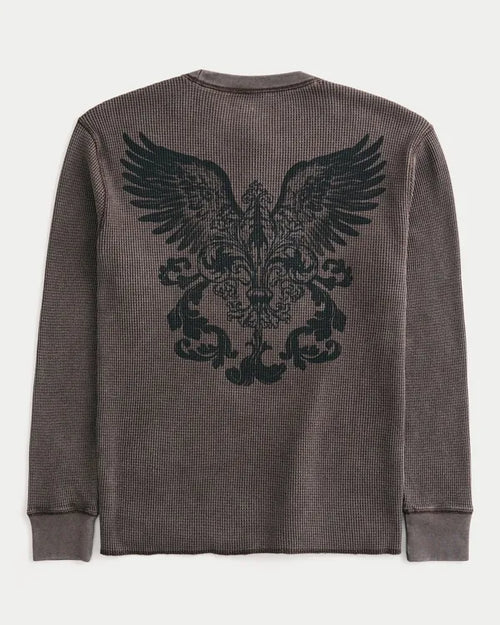 Long-Sleeve Thermal Angel Wings Graphic Tee