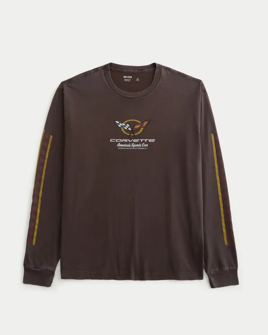 Relaxed Long-Sleeve Chevrolet Corvette Graphic Tee