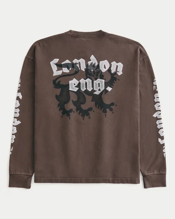 Boxy Heavyweight Long-Sleeve London Graphic Tee