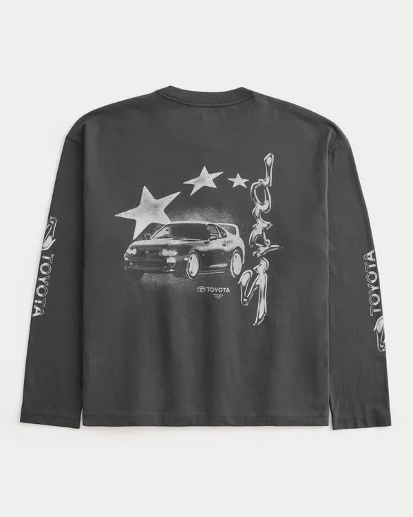 Boxy Long-Sleeve Toyota Supra Graphic Tee