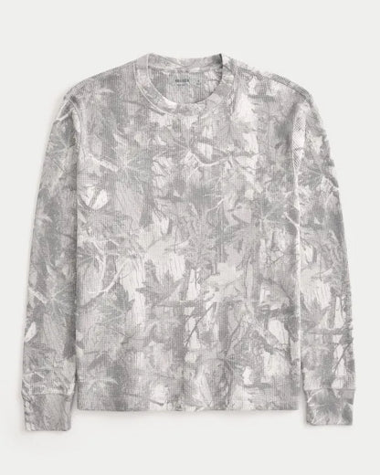 Relaxed Long-Sleeve Camo Thermal Crew Shirt