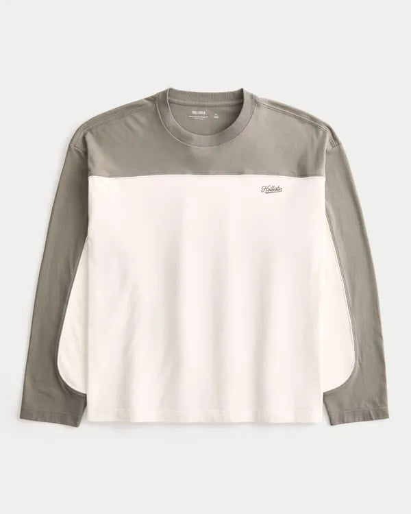 Boxy Heavyweight Piping Logo Crew T-Shirt