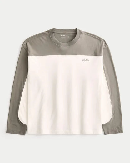 Boxy Heavyweight Piping Logo Crew T-Shirt