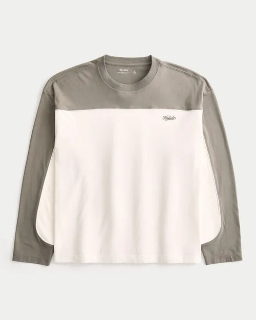 Boxy Heavyweight Piping Logo Crew T-Shirt