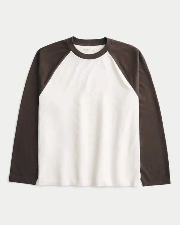 Boxy Heavyweight Long-Sleeve Raglan Crew T-Shirt