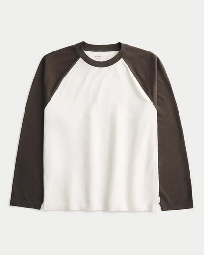 Boxy Heavyweight Long-Sleeve Raglan Crew T-Shirt