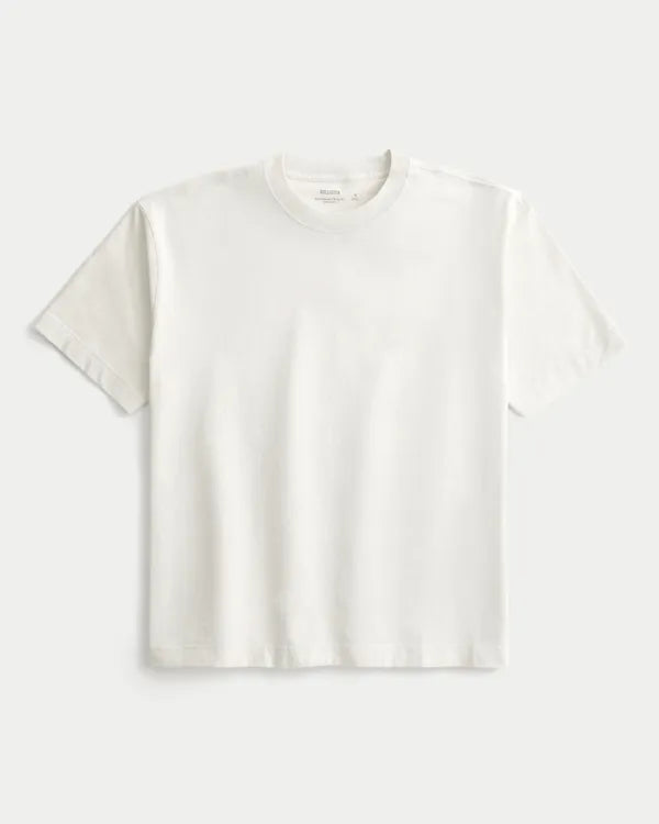 Boxy Heavyweight Cotton Crew T-Shirt