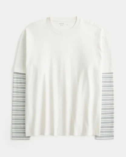 Boxy Layered 2-in-1 Crew T-Shirt