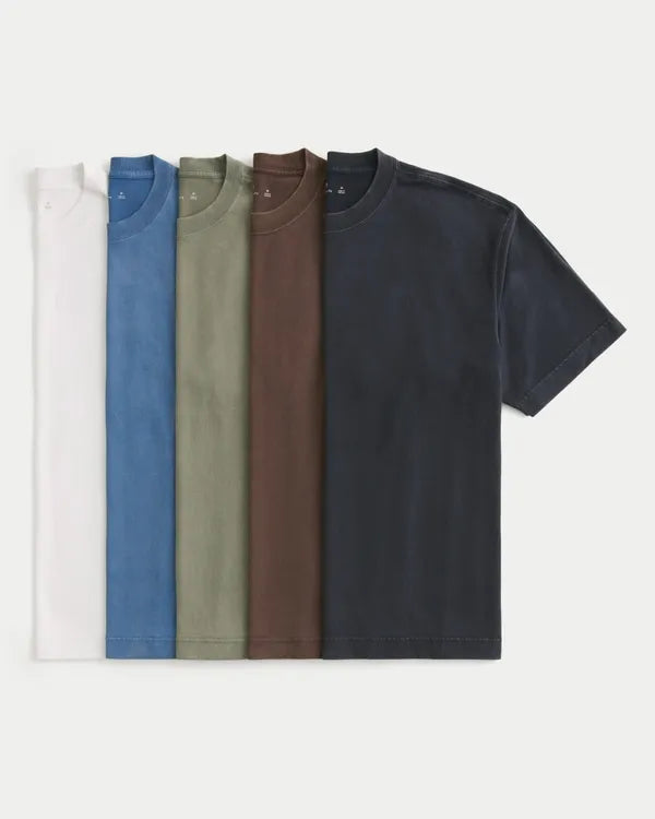 Boxy Heavyweight Crew T-Shirt 5-Pack