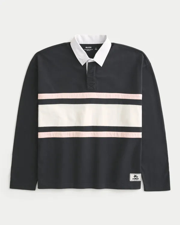 Boxy Heavyweight Long-Sleeve Rugby Polo