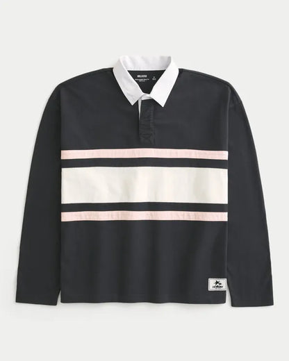 Boxy Heavyweight Long-Sleeve Rugby Polo
