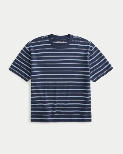 Boxy Heavyweight Striped Crew T-Shirt