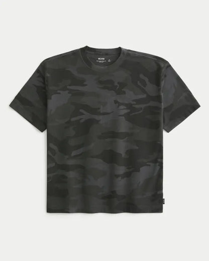 Boxy Heavyweight Camo Crew T-Shirt