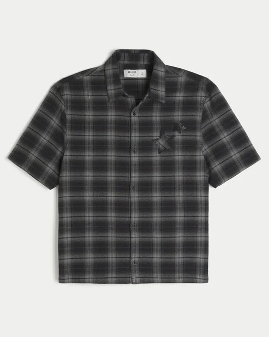 Boxy Star Applique Check Pattern Shirt