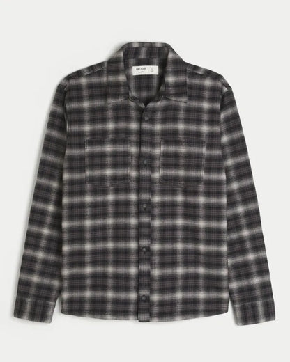 Boxy Brushed Flannel Shirt