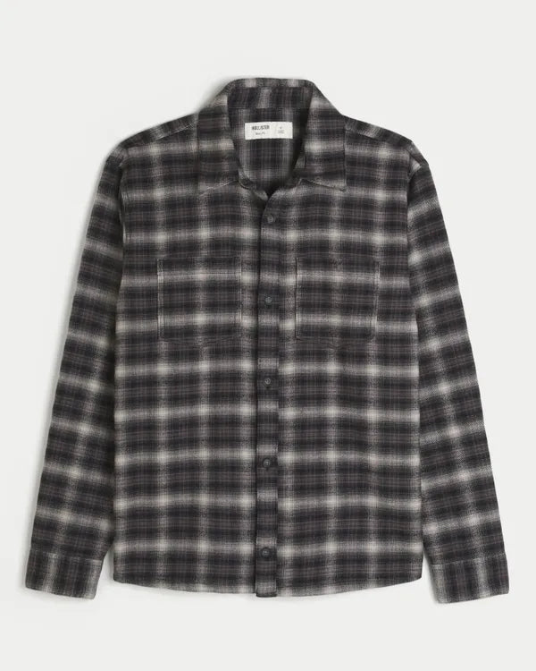 Boxy Brushed Flannel Shirt