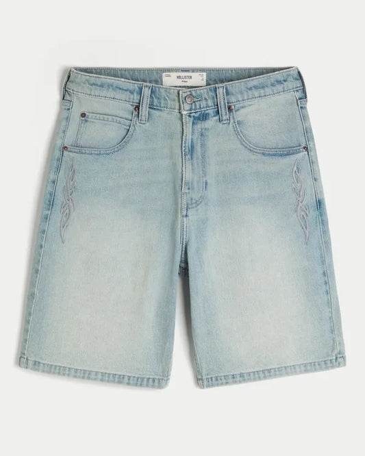 Cybercigilism Graphic Baggy Jean Shorts