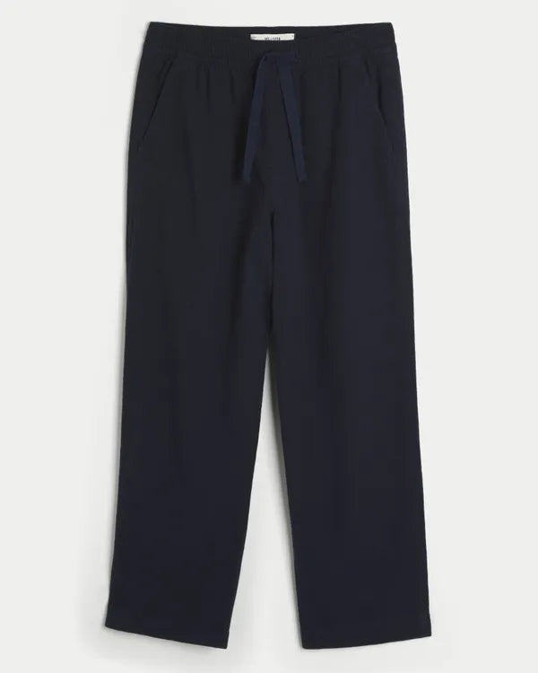 Textural Baggy Pull-On Pants