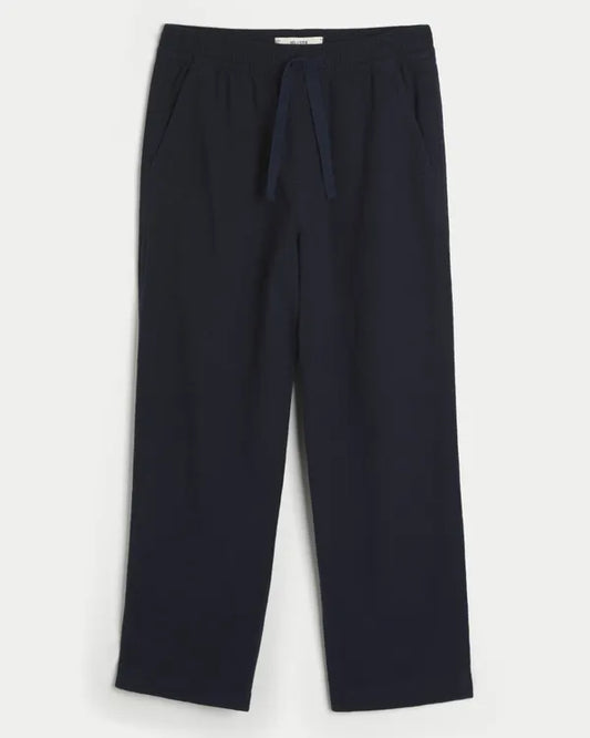 Textural Baggy Pull-On Pants