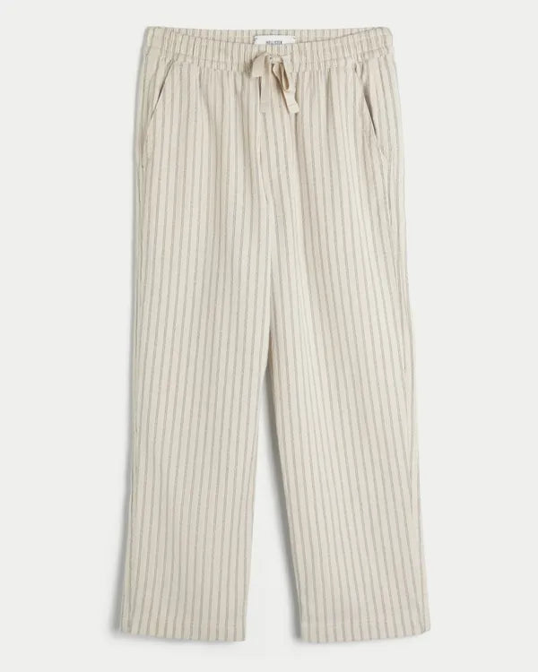 Textural Baggy Pull-On Pants