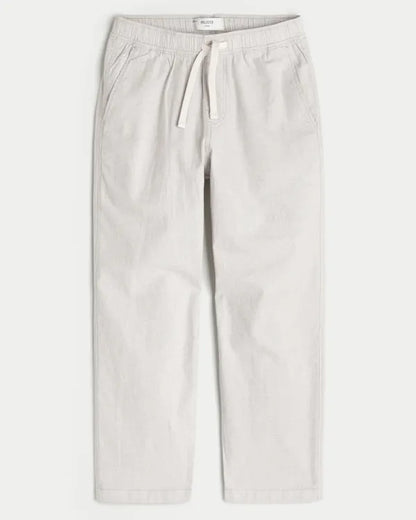 Linen-Blend Loose Pull-On Pants
