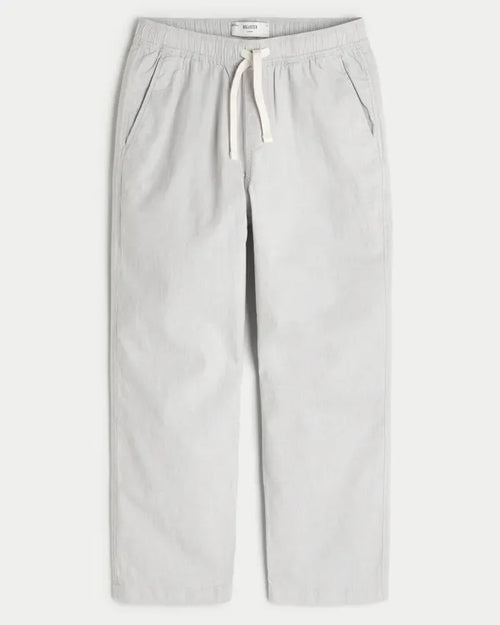 Linen-Blend Loose Pull-On Pants