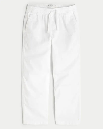 Linen-Blend Loose Pull-On Pants