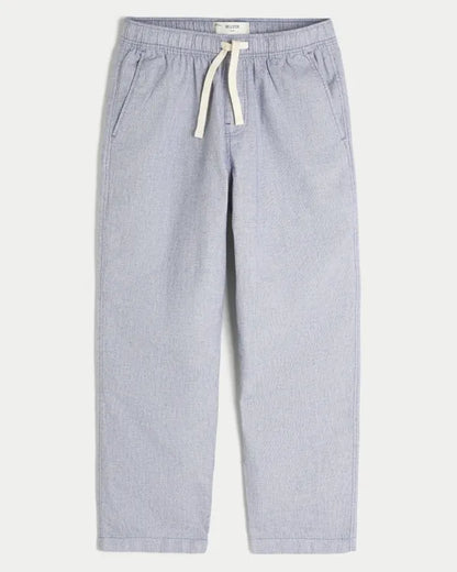 Loose Linen-Blend Pull-On Pants