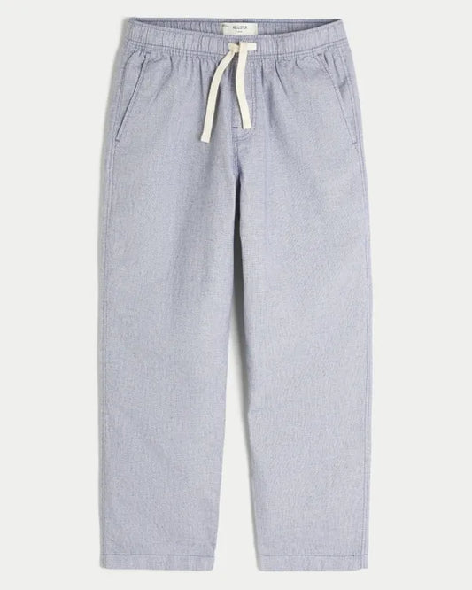 Loose Linen-Blend Pull-On Pants