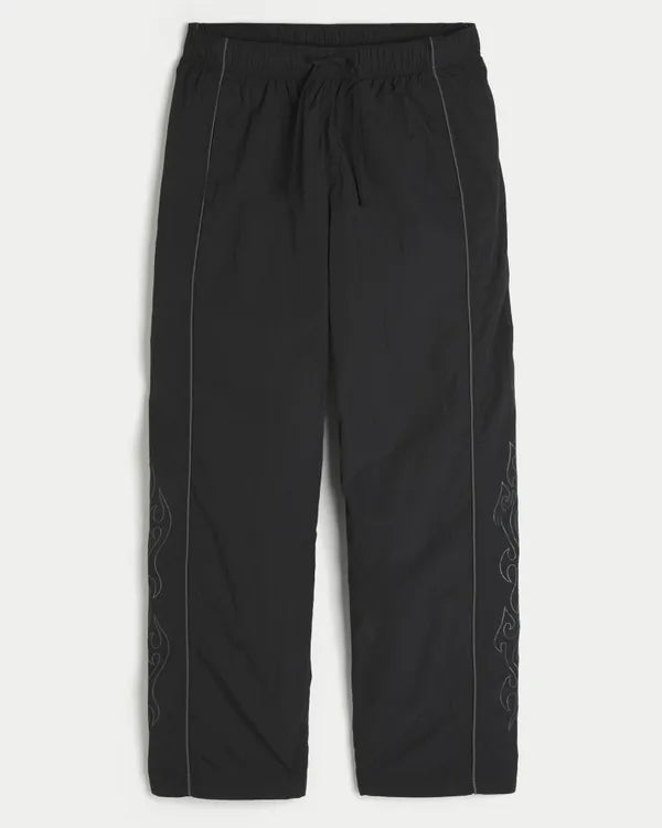 Baggy Flame Graphic Track Pants
